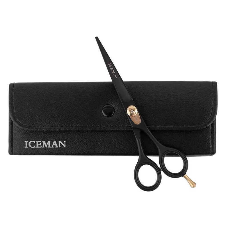 Iceman Blaze 6" Black Straight Scissors - Image 3