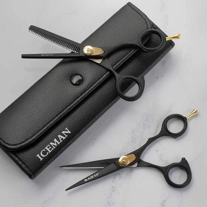 Iceman Blaze 6" Black Straight Scissors - Image 2