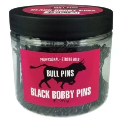 Bull Pins- Black Bobby Pins Strong Hold2" 250g Tub