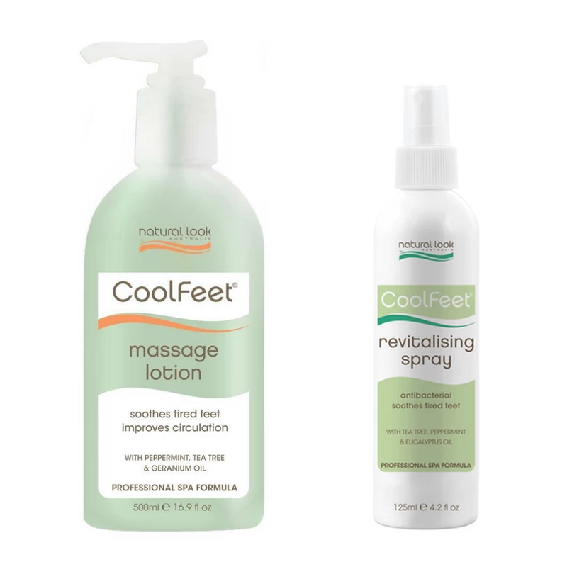 Cool Feet Massage Lotion 500ml & Revitalising Spray 125ml - Bundle