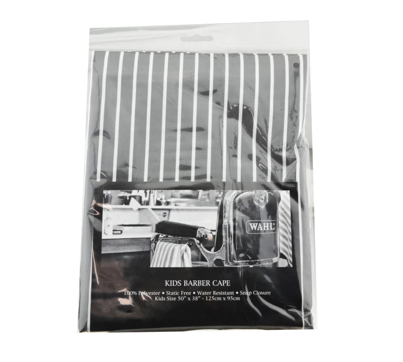 Wahl Kids Barber Cape Grey With Pin Stripe WP110G - Image 2