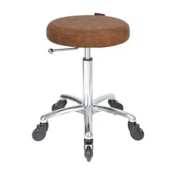 Joiken Turbo Stool Tan - Chrome Base - Click'n Clean Castor Wheels