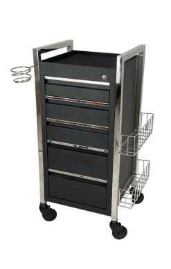 Twilight 5 Drawer Trolley - Chrome Frame